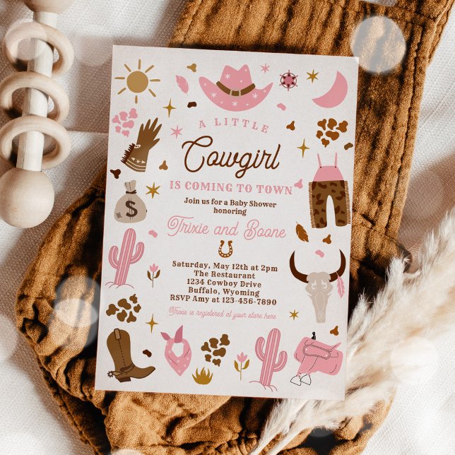 Invitación Baby Shower Cowgirl Wild West Rodeo Ranch (Subido por el creador)