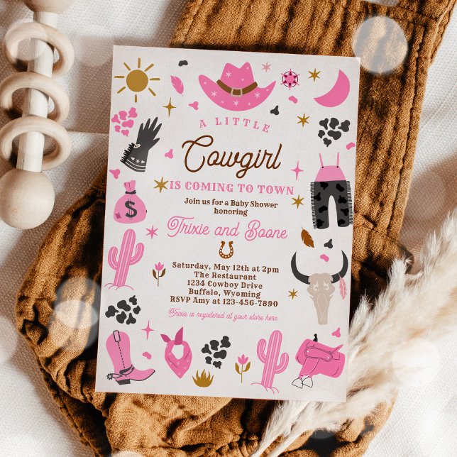 Invitación Baby Shower Cowgirl Wild West Rodeo Ranch (Subido por el creador)