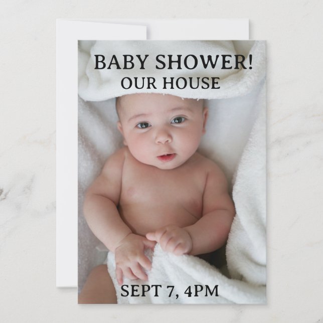 INVITACIÓN  BABY SHOWER CUSTOM PHOTO INVITATIONS (Anverso)