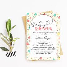 Baby Shower Cute Colorful Hearts