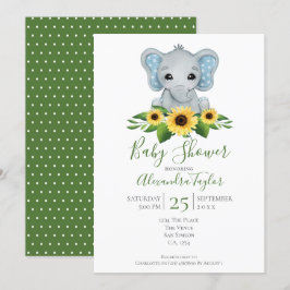Invitación Baby Shower Cute Elephant personalizado