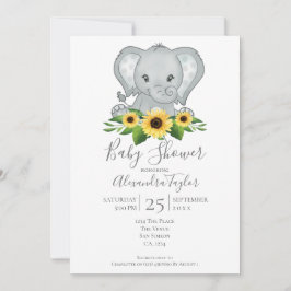 Invitación Baby Shower Cute Elephant personalizado