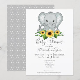 Invitación Baby Shower Cute Elephant personalizado