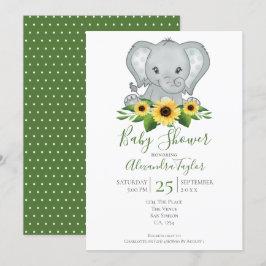 Invitación Baby Shower Cute Elephant personalizado