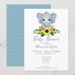 Invitación Baby Shower Cute Elephant personalizado