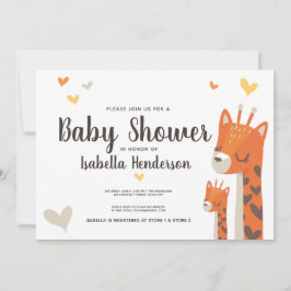 Invitación Baby Shower Cute Giraffe Jungle Animal