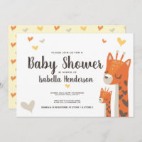 Invitación Baby Shower Cute Giraffe Jungle Animal