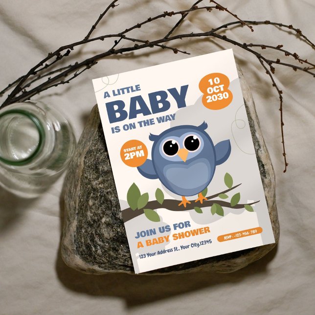 Invitación Baby Shower Cute Owl Classic (Subido por el creador)