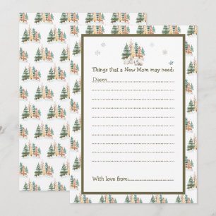 Invitación Baby Shower Cute Winter Rabbits