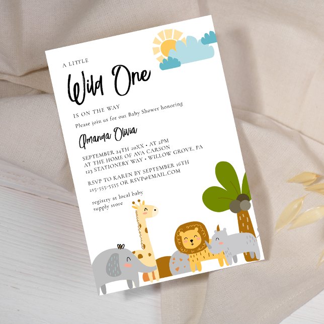 Invitación Baby Shower Cute Woodland Animal Safari (Subido por el creador)