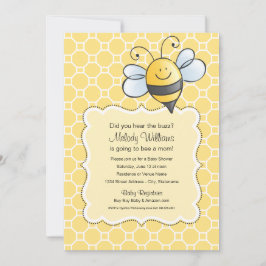 Invitación Baby Shower Cute Yellow y Black Bumblebee