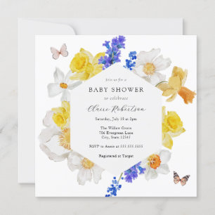 Invitación Baby Shower Daffodils Spring Flowers