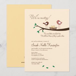 Invitación Baby Shower de 2 mellizos de huevo amar