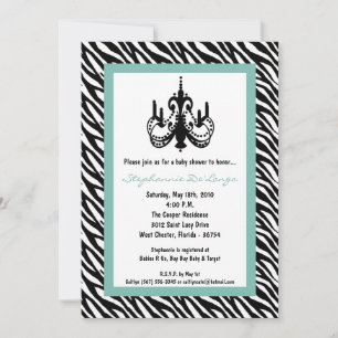 Invitación Baby Shower de 5 x 7 candelabros Tiffan