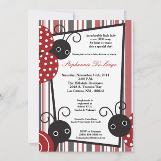 Invitación Baby Shower de 5 x 7 Lady Bug Spring