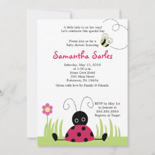 Invitación Baby Shower de 5 x 7 para la primavera 