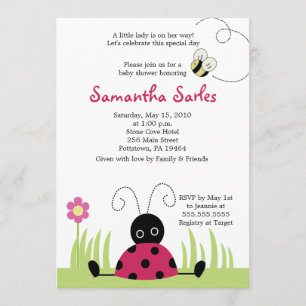 Invitación Baby Shower de 5 x 7 para la primavera