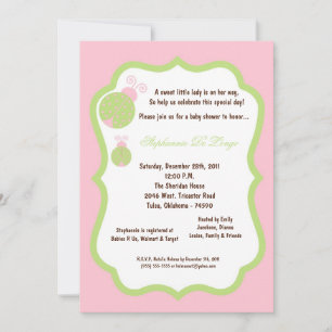 Invitación Baby Shower de 5 x 7 personas de color rosa claro