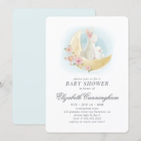 Baby Shower de acuarela Cute Mama Rabbit