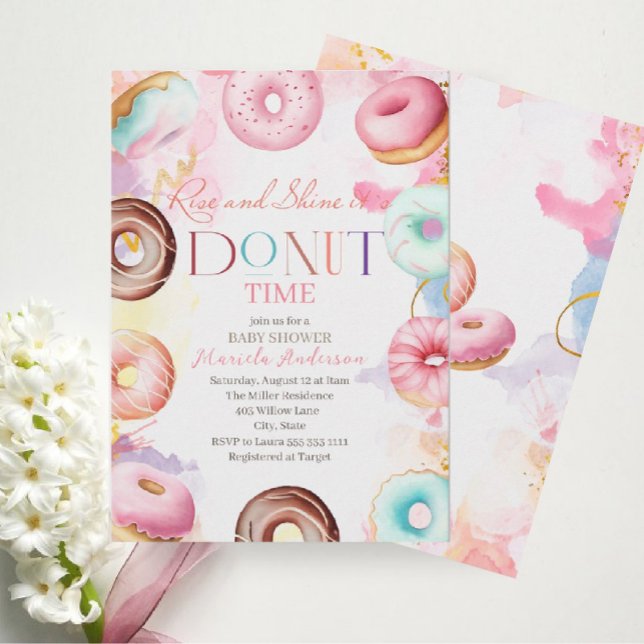 Invitación Baby Shower de acuarela de Donat Time (Subido por el creador)