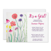 Baby Shower de acuarela de flores silvestres