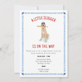 Invitación Baby Shower de acuarela de Golden Retriever de béi