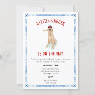 Invitación Baby Shower de acuarela de Golden Retriever de béi