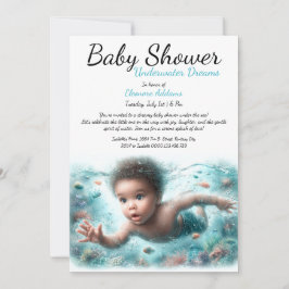 Invitación Baby Shower de acuarela de los sueños subacuáticos