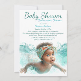 Invitación Baby Shower de acuarela de los sueños subacuáticos