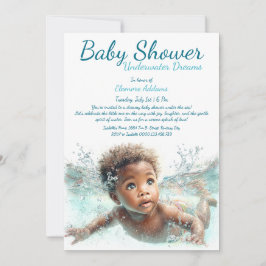 Invitación Baby Shower de acuarela de los sueños subacuáticos
