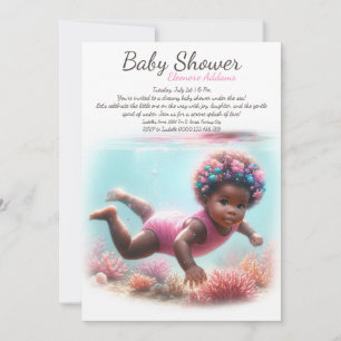 Invitación Baby Shower de acuarela de los sueños subacuáticos