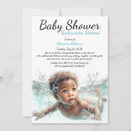 Invitación Baby Shower de acuarela de los sueños subacuáticos