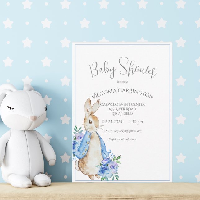Invitación Baby Shower de acuarela de Peter Rabbit (Subido por el creador)