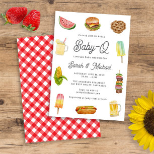 Invitación Baby Shower de Acuarela Moderna para BabyQ sin Dis