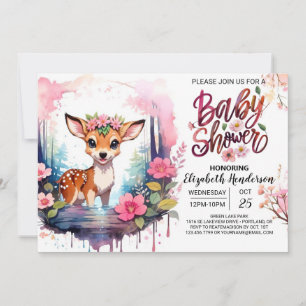 Invitación Baby Shower de Adorable Deer Personalizado