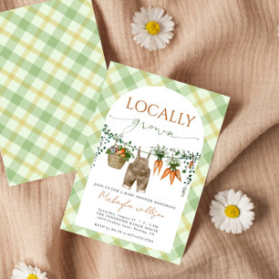 Invitación Baby Shower de agricultores rústicos de cultivo lo