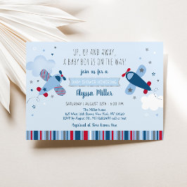 Invitación Baby Shower de Airplane Clouds Boy