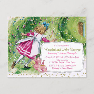 Invitación Baby Shower de Alicia en el País de las Maravillas