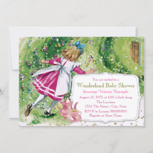 Invitación Baby Shower de Alicia en el País de las Maravillas