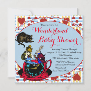Invitación Baby Shower de Alicia en el País de las Maravillas