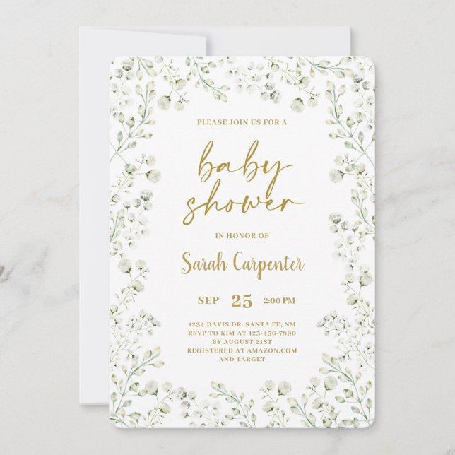 Invitación Baby Shower de aliento del bebé (Anverso)
