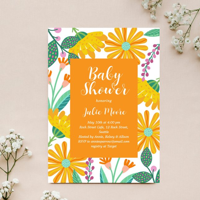 Invitación Baby Shower de alimentación de flores (Subido por el creador)