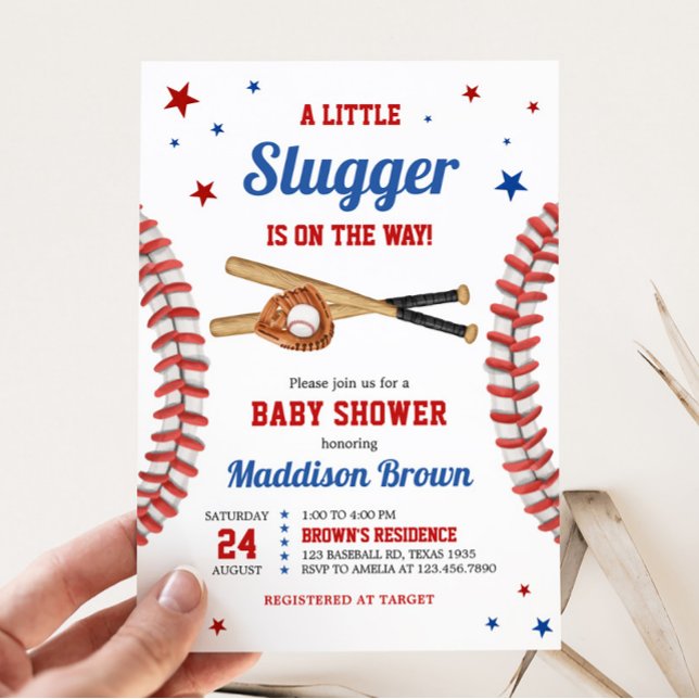 Invitación Baby Shower de All Star Baseball (Sports Baby Shower Invitation)