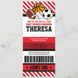 Invitación Baby Shower de All Star Sport Ticket Pa