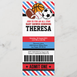 Invitación Baby Shower de All Star Sport Ticket Pa