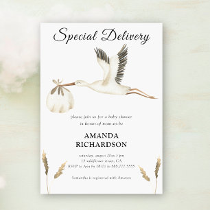 Invitación Baby Shower de almacenamiento de color de agua de 