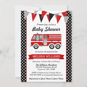 Invitación Baby Shower de amarre de polka