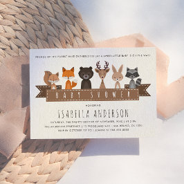 Invitación Baby Shower de Amigos de los Animales Woodland For