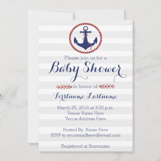Invitación Baby Shower de anclaje nautico