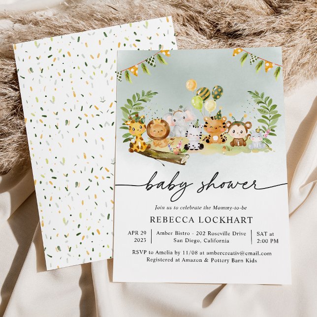 Invitación Baby Shower de Animal Safari Boy modern (Subido por el creador)